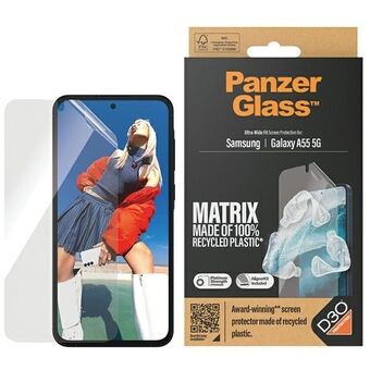 PanzerGlass Matrix Ultra-Wide Fit -suojalasi Sam A55 5G A556 -näytönsuojalle 7362, jossa on Easy Aligner