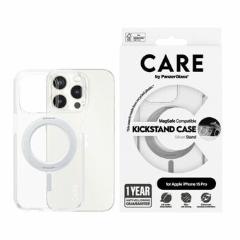 CARE by PanzerGlass Kickstand Suojakotelo iPhone 15 Pro 6,1" MagSafe hopea 1414