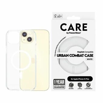 Sure, here\'s the translation to Finnish:

"CARE by PanzerGlass Urban Combat -kotelo iPhone 15 Plus 6,7" MagSafe valkoinen/white 1419"