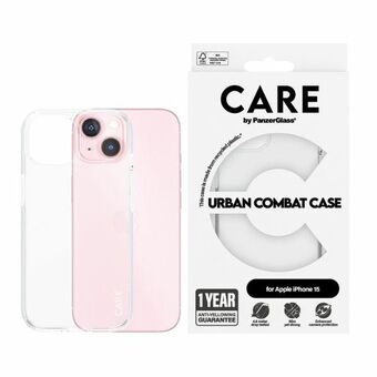 Tässä on käännös suomeksi:

CARE by PanzerGlass Urban Combat Case iPhone 15 6,1" kirkas/läpinäkyvä 1421