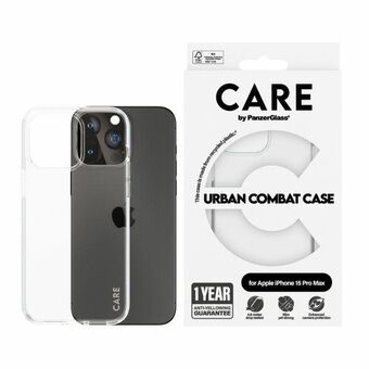 CARE by PanzerGlass Urban Combat -suojakuori iPhone 15 Pro Max 6,7" läpinäkyvä/transparentti 1424