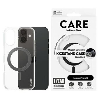 CARE by PanzerGlass Kickstand-kotelo iPhone 16 6,1" musta/black MagSafe 1321