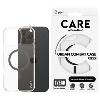 CARE by PanzerGlass Lippulaiva Kotelo iPhone 16 Pro Max 6,9" musta/black MagSafe 1348