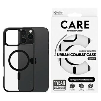 CARE by PanzerGlass Lippulaiva Urban -kotelo iPhone 16 Pro Max 6,9" musta/black MagSafe 1360