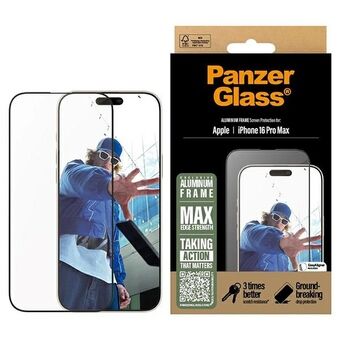 PanzerGlass Näytönsuoja Alumiinikehys iPhone 16 Pro Max 6.9" Ultra-Wide Fit 2852