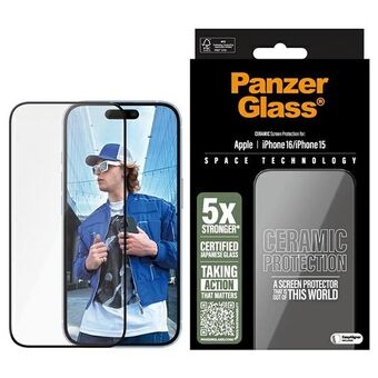 PanzerGlass Keraaminen Näytönsuoja iPhone 16 / 15 6,1" Ultra-Wide Fit 2853