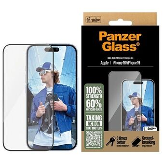 PanzerGlass-näytönsuoja iPhone 16 / 15 6.1" Ultra-Wide Fit 2861