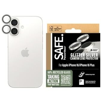 SAFE by PanzerGlass iPhone 16 6.1" / 16 Plus 6.7" Linssinsuojus hopea/glitter hopea SAFE95892