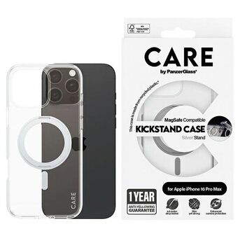 CARE by PanzerGlass Ominaisuus Kickstand-tapaus iPhone 16 Pro Max 6,9" hopea/silver MagSafe 1328