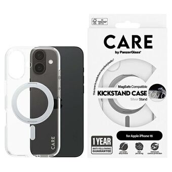 CARE by PanzerGlass Kickstand-kotelo iPhone 16 6.1" hopea/silver MagSafe 1325