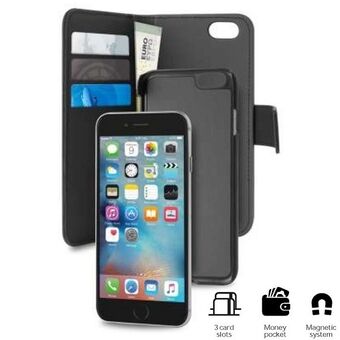 Puro Wallet Irrotettava iPhone 7 2w1 musta/black 8/SE 2020 / SE 2022 IPC747BOOKC3BLK