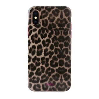 Puro Glam Leopard -kansi iPhone Xs/X:lle, pinkki Limited Edition IPCXCLEO2PNK