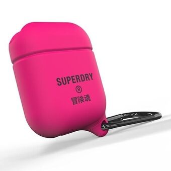 SuperDry AirPods 1/2 -suojakuori vedenkestävä, vaaleanpunainen