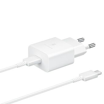 Ład. siec. Samsung EP-T1510XW 15W Nopea lataus + USB-C/USB-C-kaapeli valkoinen