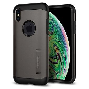 Spigen Slim Armor iPhone Xs Max pistoolimetalli 065CS25153