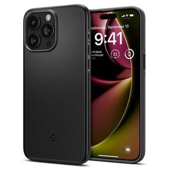 Spigen Thin Fit -kuori iPhone 15 Pro -puhelimelle, 6.1 tuumaa, musta, ACS06686.