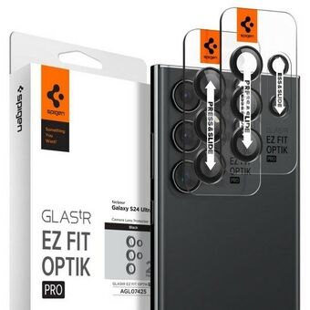 Spigen Optik.Tr -kameran suojakuori Sam S24 Ultra S928 "EZ FIT" -linssi 2 kpl, musta, AGL07425.