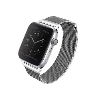 UNIQ hihna Dante Apple Watch Series 1/2/3/4/5/6/7/8/9/SE/SE2 38/40/41mm Rosteriteräs hopea/sterling silver