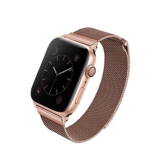 UNIQ-pasek Dante Apple Watch Series 1/2/3/4/5/6/7/8/9/SE/SE2 38/40/41 mm ruostumaton teräs ruusukulta