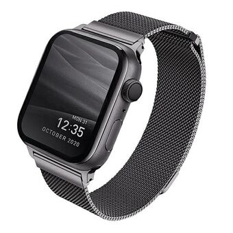 UNIQ pasek Dante Apple Watch -sarja 1/2/3/4/5/6/7/8/9/SE/SE2 42/44/45 mm ruostumaton teräs grafiitinharmaa/graphite