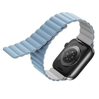 UNIQ rem Revix Apple Watch Series 4/5/6/7 / SE 40 / 41mm. Käännettävä Magneettinen valkoinen-sininen / valkoinen-sininen