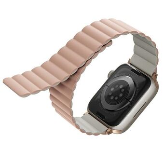 UNIQ rem Revix Apple Watch Series 4/5/6/7 / SE 44 / 45mm. Käännettävä magneettinen pinkki-beige / pinkki-beige