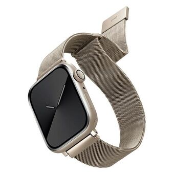 UNIQ pasek Dante Apple Watch -sarja 1/2/3/4/5/6/7/8/9/SE/SE2 38/40/41 mm ruostumaton teräs Pimeyden sydänyö