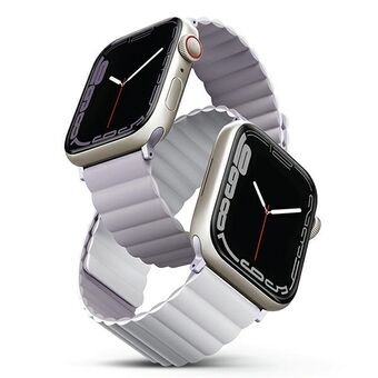 UNIQ-ranneke Revix Apple Watch Series 4/5/6/7/8 / SE / SE2 38/40 / 41mm. Käännettävä Magneettinen purppura-valkoinen / purppura-valkoinen