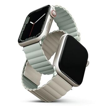 UNIQ-ranneke Revix Apple Watch Series 4/5/6/7/8 / SE / SE2 38/40 / 41mm. Käännettävä Magneettinen vihreä-beige / salvia-beige