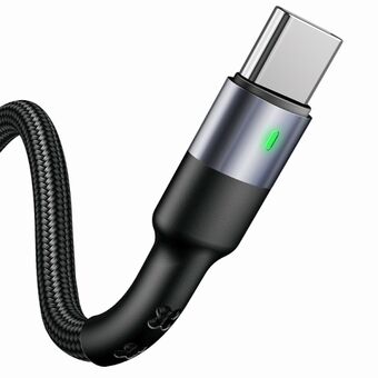 USAMS Pletetty U26 USB-C-kaapeli 1m 1 kpl. 3A pikalataus musta SJ313TC01 (US-SJ313)