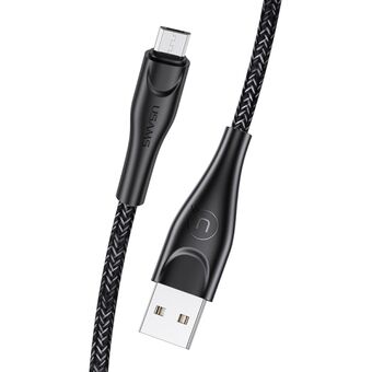 USAMS U41 microUSB kaapeli 1m 2A musta / musta SJ393USB01 (US-SJ393) Pikalataus