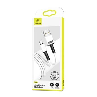 USAMS U52 microUSB 2A pikalatauskaapeli 1m valkoinen / valkoinen SJ435USB01 (US-SJ435)