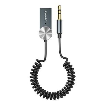 USAMS -sovitinkaapeli, Bluetooth 5.0, USB-AUX, harmaa/tummanharmaa SJ464JSQ01 (US-SJ464)