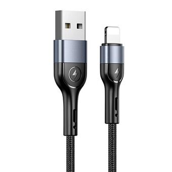 USAMS-kierrejohdin U55 2A Lightning, musta 1m SJ448USB01 (US-SJ448)