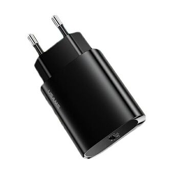 USAMS Ład. siec. 1xUSB-C T39 20W (vain pää) PD3.0 Pikalataus musta/musta CC131TC01 (US-CC131)