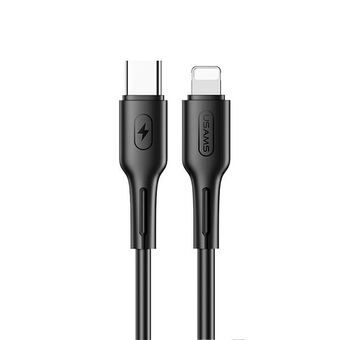 USAMS Kaapeli U43 USB-C Lightning 30W PD 1,2m Musta SJ406USB01 (US-SJ406)