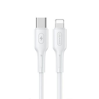 USAMS Kaapeli U43 USB-C to Lightning 30W PD 1,2m valkoinen/white SJ406USB02 (US-SJ406)