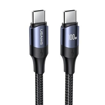 USAMS-kaapeli U71 USB-C - USB-C 2m 100W PD Pikalataus musta/black SJ525USB01 (US-SJ525)