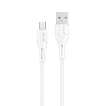 USAMS U68 microUSB 2A pikalatauskaapeli 1m valkoinen / valkoinen SJ502USB02 (US-SJ502)