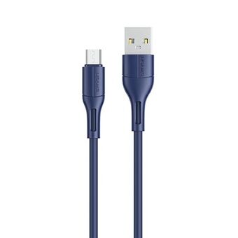 USAMS-kaapeli U68 microUSB 2A pikalataus 1m sininen / sininen SJ502USB03 (US-SJ502)