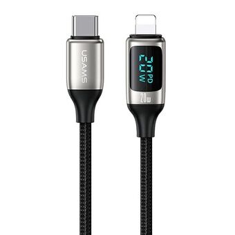 USAMS U78 USB-C - Lightning LED 1,2 m 20 W PD pikalatauskaapeli valkoinen / valkoinen SJ545USB02 (US-SJ545)