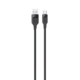 USAMS USB-C PD 6A -kaapeli 1,2m pikalataus Lithe Series musta SJ568USB01 (US-SJ568)