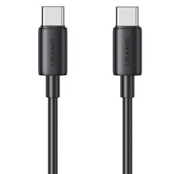 USAMS USB-C - USB-C -kaapeli 60W 1m nopealla latauksella YD-sarja musta (SJ711USB01) (US-SJ711)