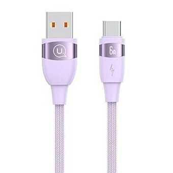 USAMS-kaapeli U85 USB:stä USB-C:ään 6A 2m Pikalataus violettina/lila SJ631USB02 (US-SJ631)