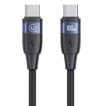 USAMS-kaapeli U85 USB-C-USB-C 100 W 1,2 m PD-pikalataus musta SJ632USB01 (US-SJ632)