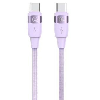 USAMS-kaapeli U85 USB-C USB-C 100W 1,2 metriä PD-pikalataus violettina/purppuranpunaisena SJ632USB03 (US-SJ632)