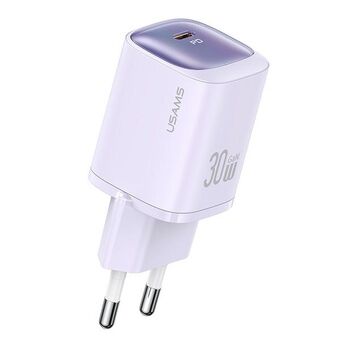 Sure, here is the translation to Finnish:

USAMS Ład. siec. CC251 30W GaN USB-C Pikalataus HC Series violetti/lila CC251TC03