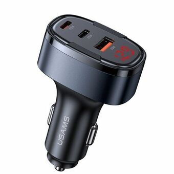 USAMS Ład. sam. 1xUSB+2xUSB-C C42 100W  Pikalataus musta/black (CC257)