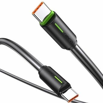 USAMS USB-C/USB-C Kaapeli 1m SJ734 musta/black YU Series SJ734USB01 (US-SJ734)