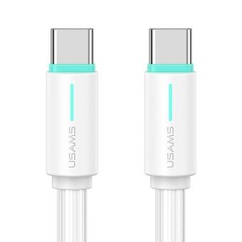 USAMS Kaapeli USB-C/USB-C 1m SJ734 60W valkoinen/white YU Sarja SJ734USB02 (US-SJ734)